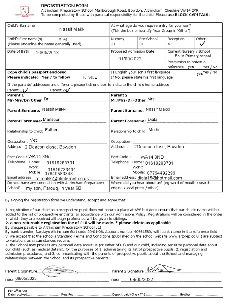 Barclays APS Registration Form | PDF