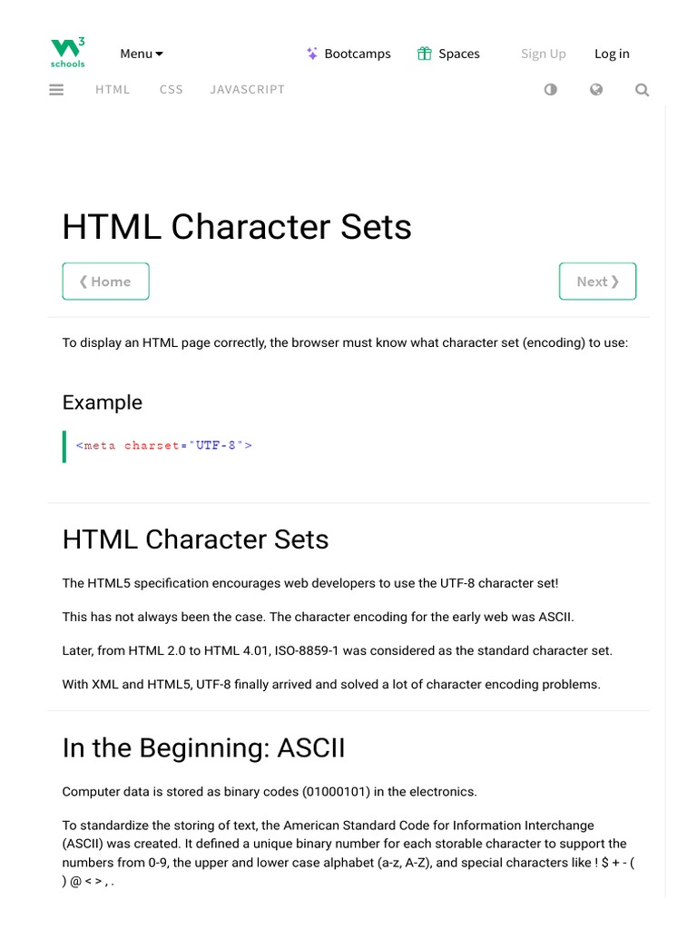 004 HTML Character Sets | PDF