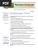 100 Teacher Interview Questions