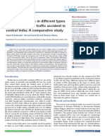 Pattern of Injuries in Different Types of Victims of Road Traffi C Accident in Central India A Comparative Study