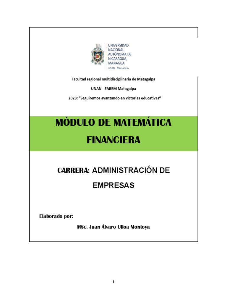 Modulo Matematica Financiera | PDF
