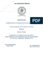 Certificate Library Management System Final Report