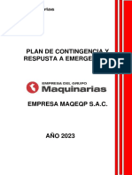 Plan de Contingencias y Respuesta A Emergencias - Maqeqp Sac - 2023