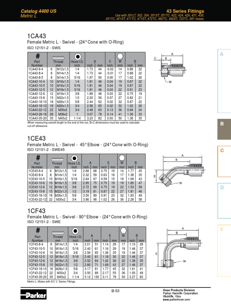 43 Series Tube Fittings Catalog | PDF