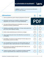 ¿Eres Una Persona Orientada Al Resultado?: Afirmaciones Sí No