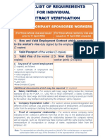 Skilled WORKERS Contract Verification Requirements