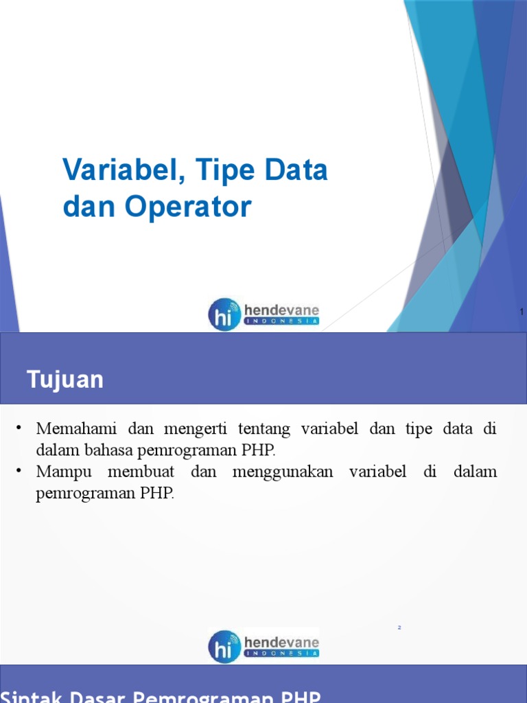 Variable, Tipe Data PHP | PDF
