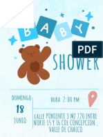 Invitación Baby Shower Ilustrada Azul