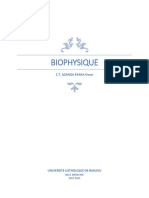 Biophysique Notes Bac1 BM 2122 Ucb