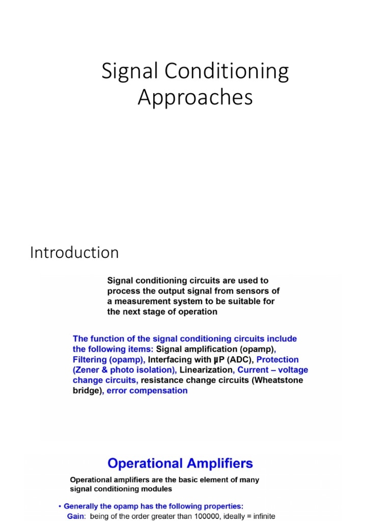 Lecture 9 Signal Conditioning PDF