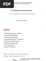 Lecture 8 - Introduction To Sensors