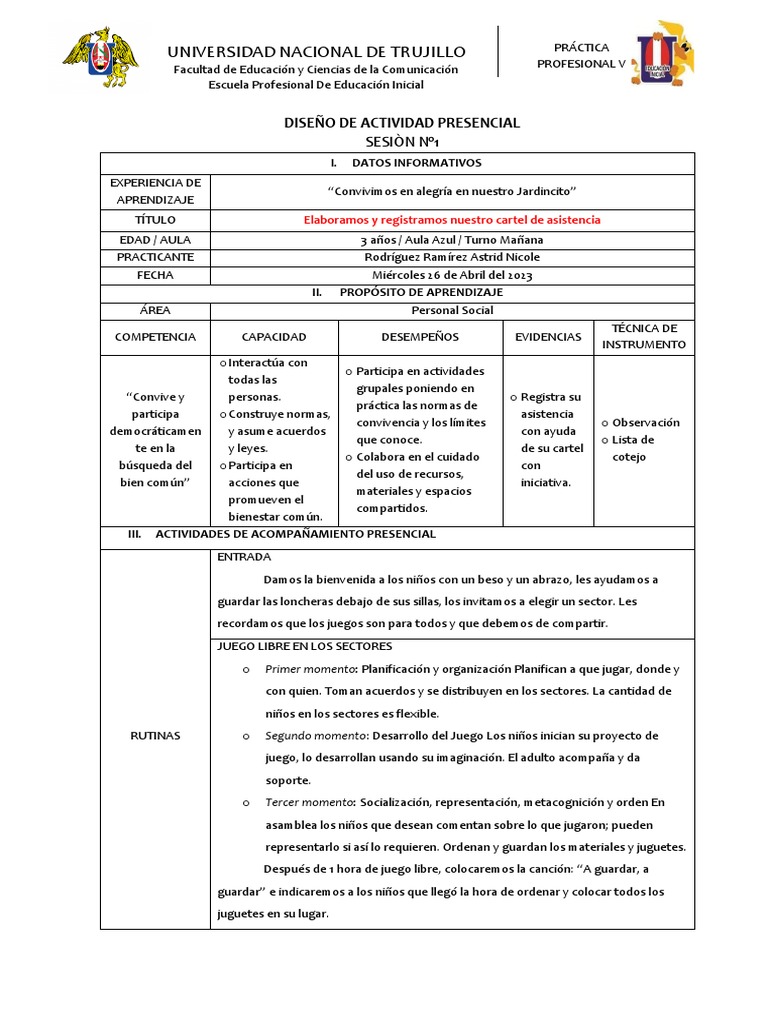 Cartel de Asistencia para Niños de Inicial | PDF | Salud y bienestar