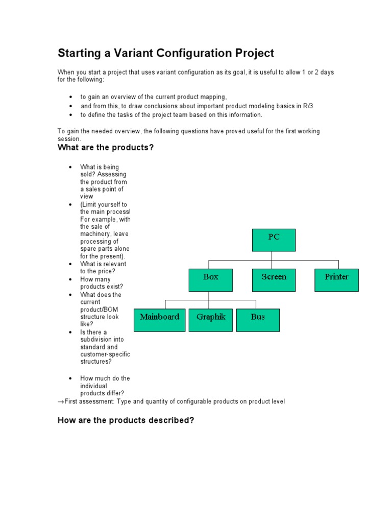 Starting a Variant Configuration Project Guide | PDF | Business Process ...