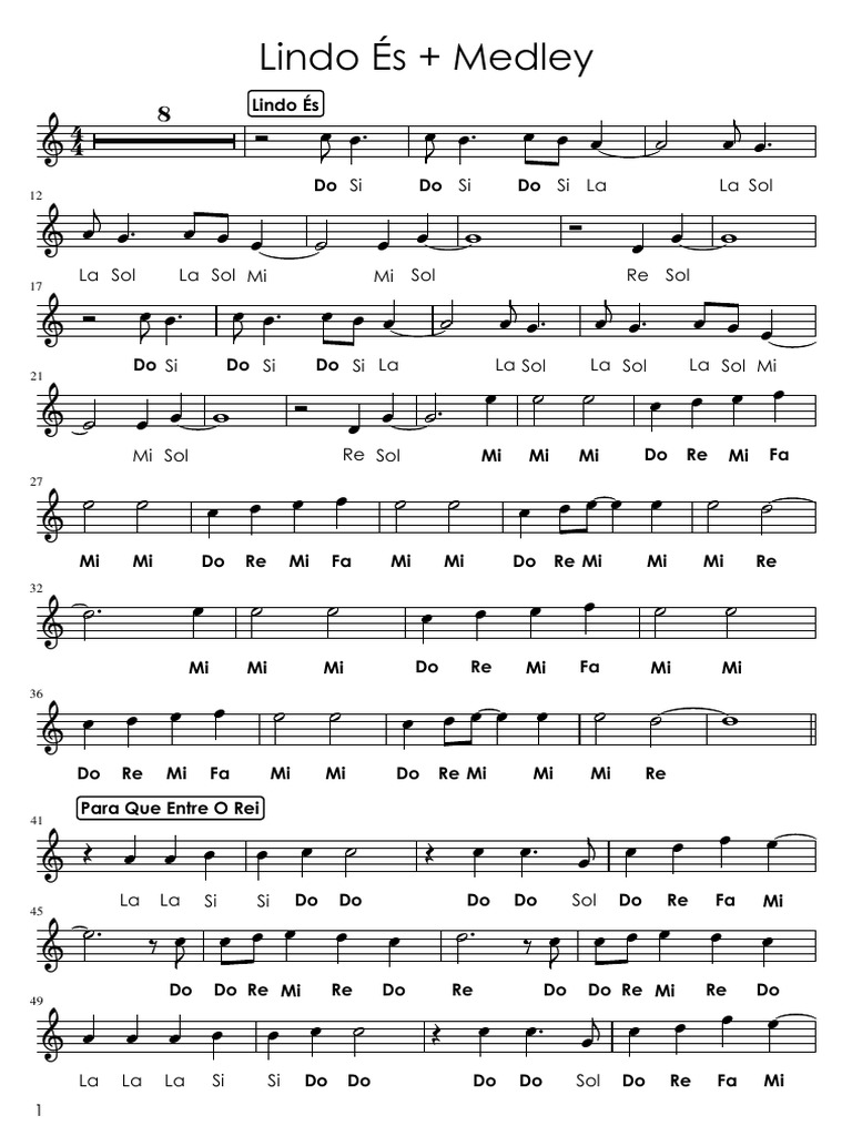 Lindo És Medley Partitura PDF