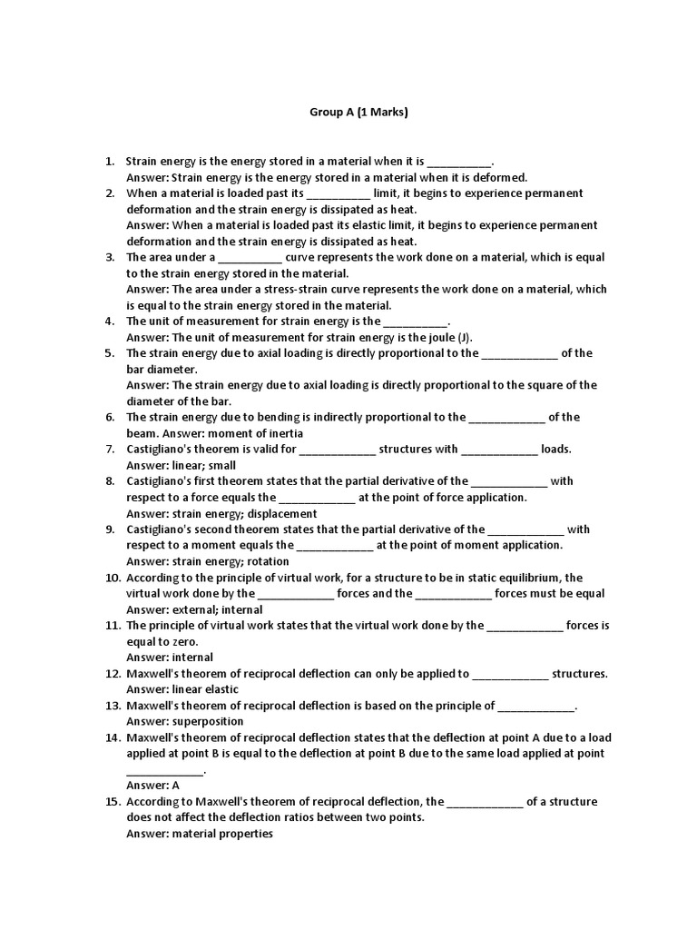 Structure Ii Model Question Pdf Bending Beam Structure