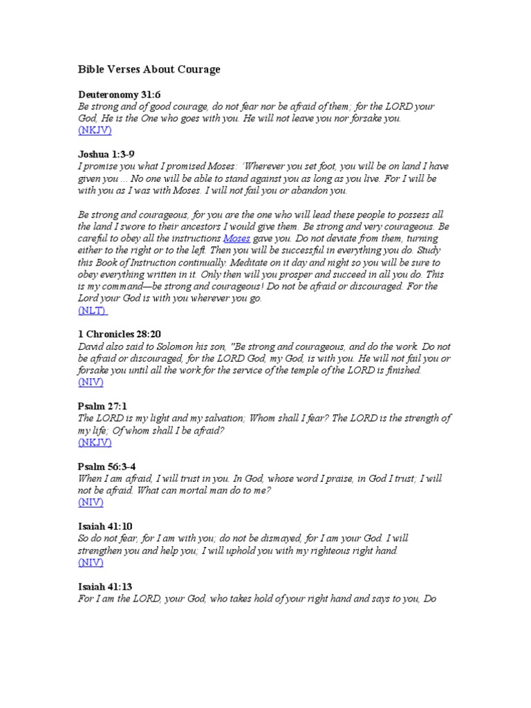 Bible Verses About Courage | PDF | Moses | Jesus