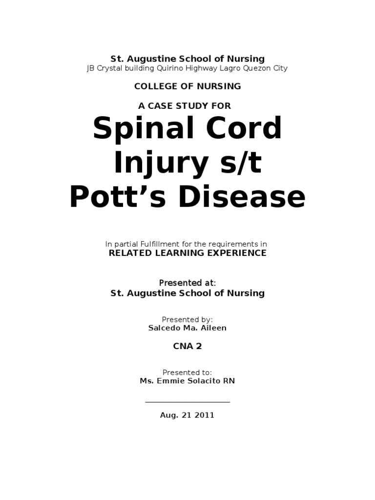 Pott's Disease Spinal Cord Injury Vertebral Column