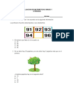 Evaluación de Matemáticas Grado 1