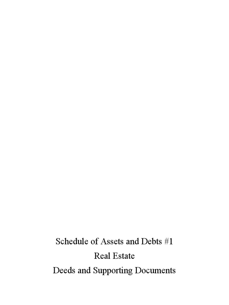 What Is A Schedule Of Assets And Debts