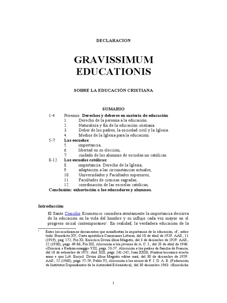 Gravissimum Education | Formal Education