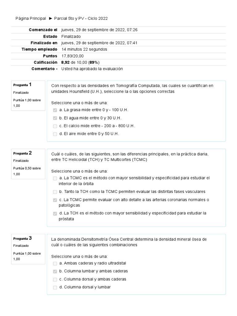 Parcial DyT 5°año | PDF | Ultrasonido médico | Imagen de resonancia ...