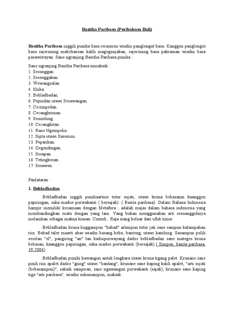 Basitha Paribasa | PDF | Seni & Disiplin Bahasa