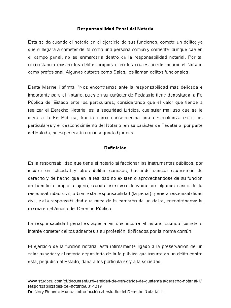 Definicion y Delitos en Los Que Puede Incurrir El Notarion | PDF