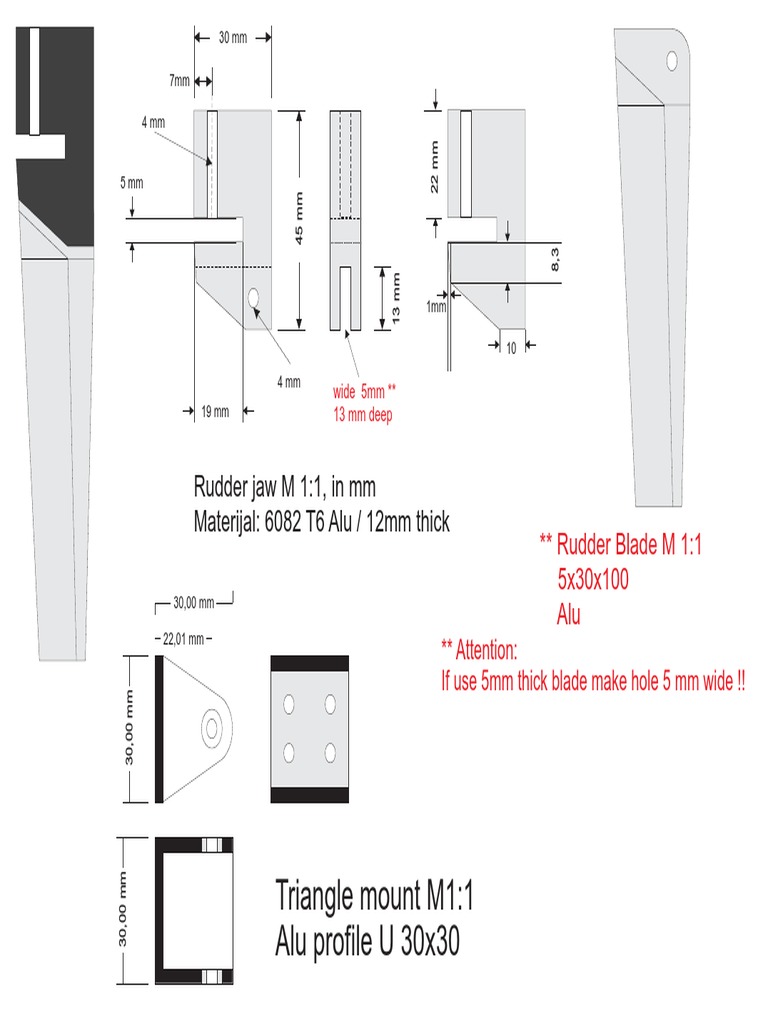 Rudder Specifications and Dimensions Guide | PDF