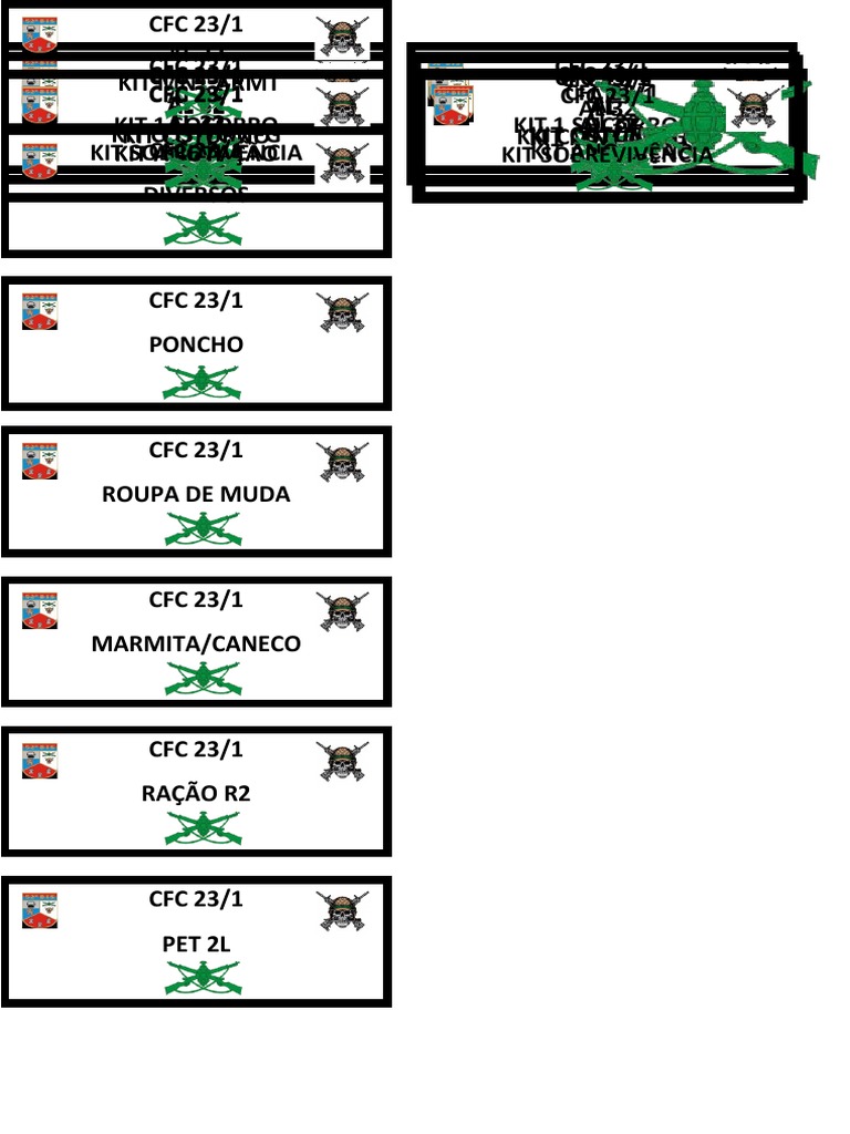 Kits de Socorro e Sobrevivência CFC 23/1 | PDF