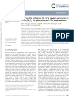 Paper: Altering The Influence of Ceria Oxygen Vacancies in Ni/Ce Si O For Photothermal CO Methanation