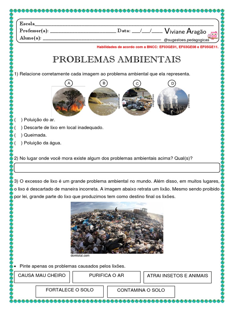 Problemas Ambientais Atividades | PDF
