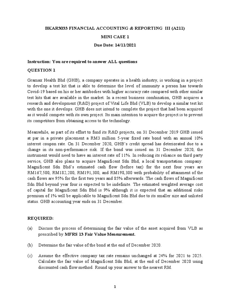 Mini Case 1 Student Pdf