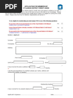 Credit From St Albans District Credit Union Membership Application Form