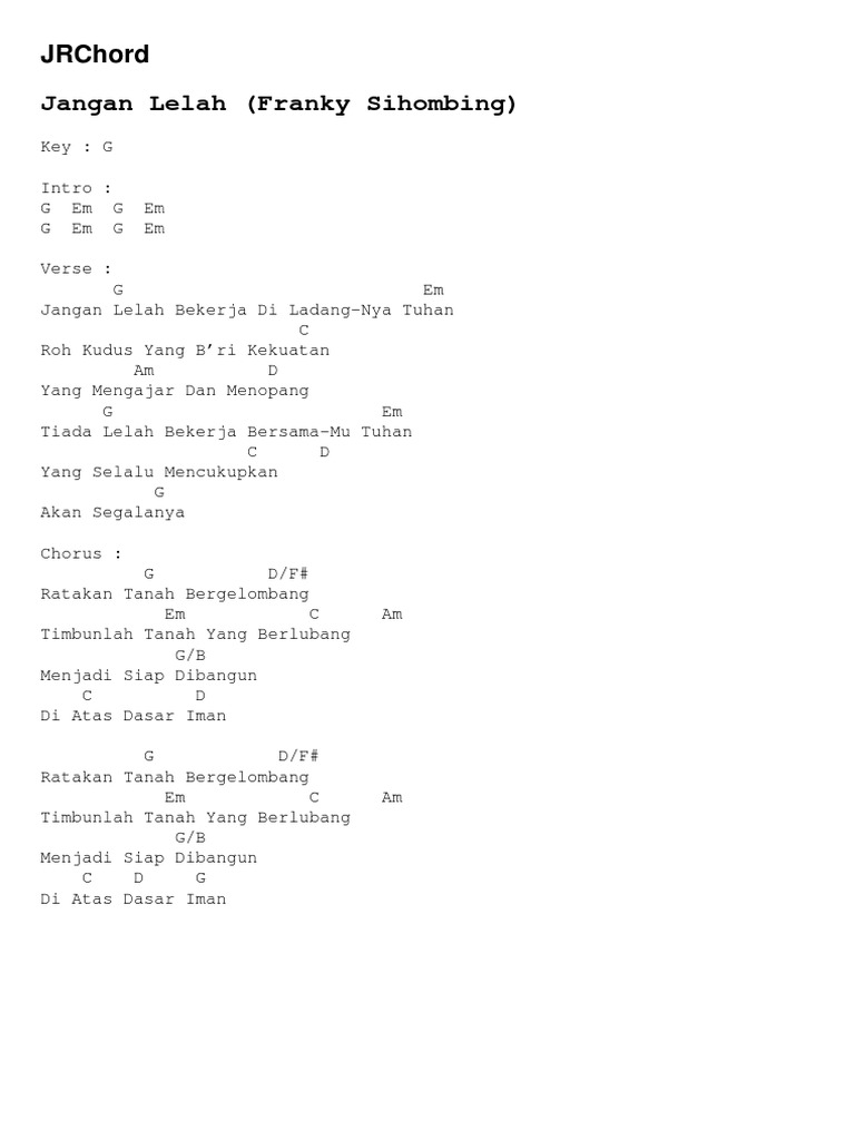 Jangan Lelah Franky Sihombing | PDF