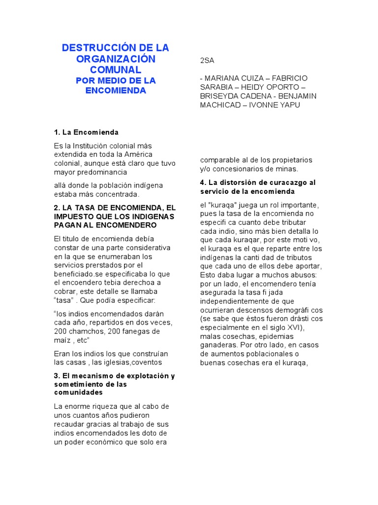 Destrucción de La Organización Comunal | PDF