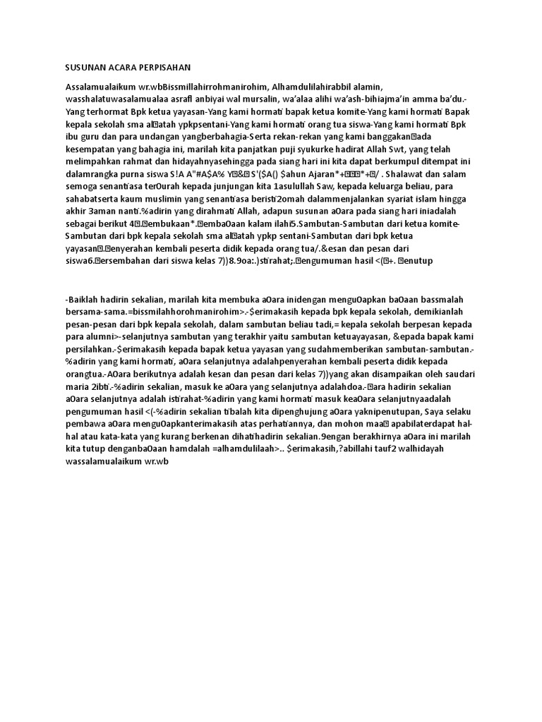 Susunan Acara Perpisahan | PDF