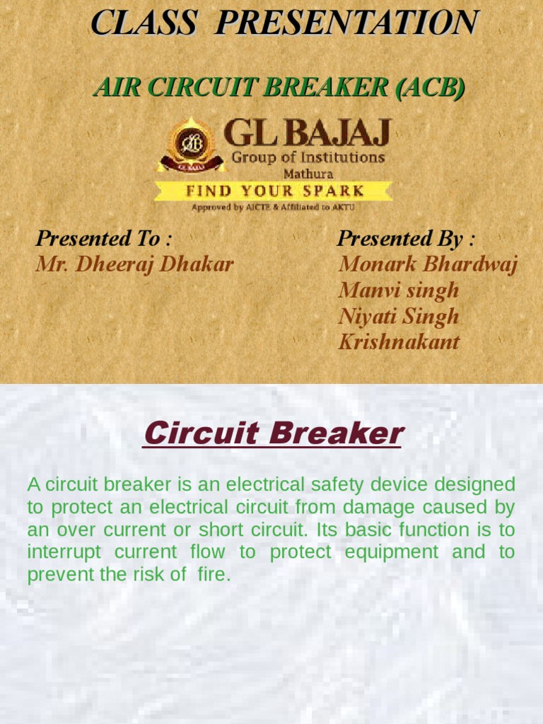 ACB Circuit Breaker | PDF | Technology & Engineering