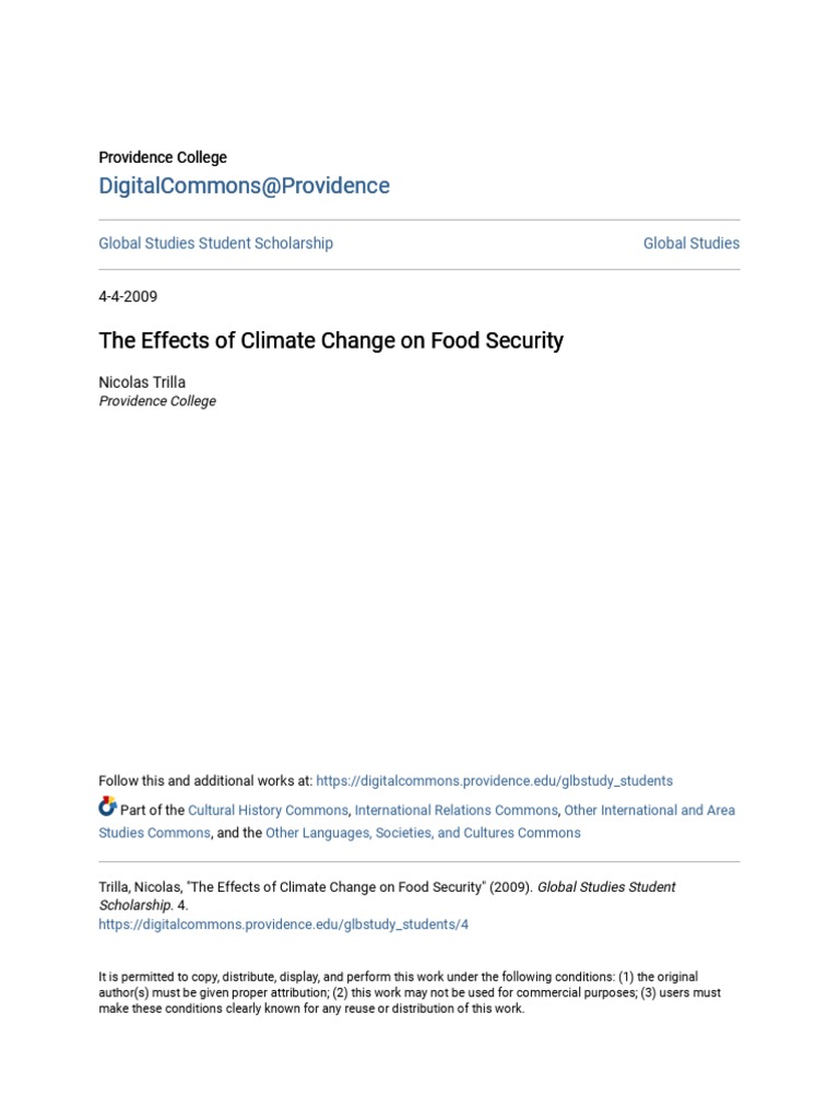 Climate Change's Impact on Food Security | PDF | Food Security ...