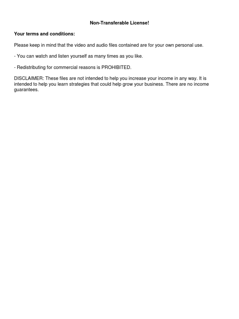 Personal license terms pdf