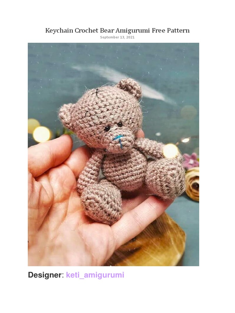 Keychain PDF Crochet Bear Amigurumi Free Pattern | PDF | Amigurumi ...