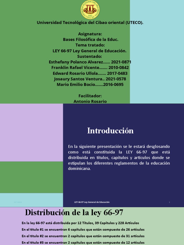Ley 66-97: Estructura y Contenido | PDF | Ministerio (Departamento de ...