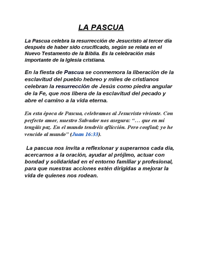 Qué es la Pascua y su significado | PDF