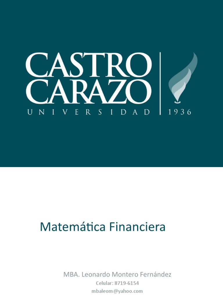 Curso de Matemática Financiera | PDF | Interés | Dinero