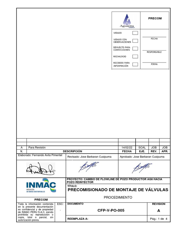 Precomisionado de Válvulas AG6 | PDF