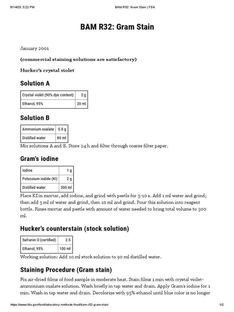 BAM R32_ Gram Stain _ FDA | PDF