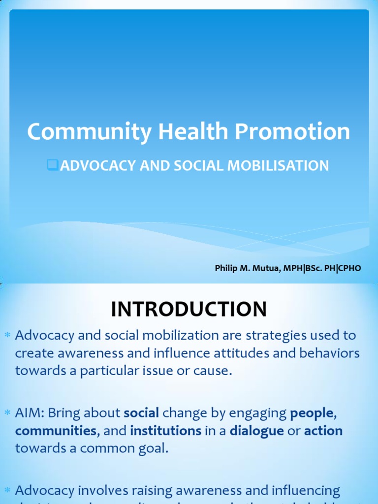 Advocacy and Social Mobilization_Lec 1-10 | PDF | Community | Communication