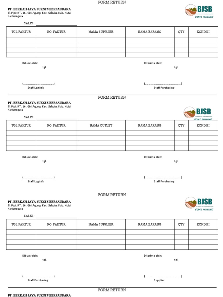 Form Return | PDF