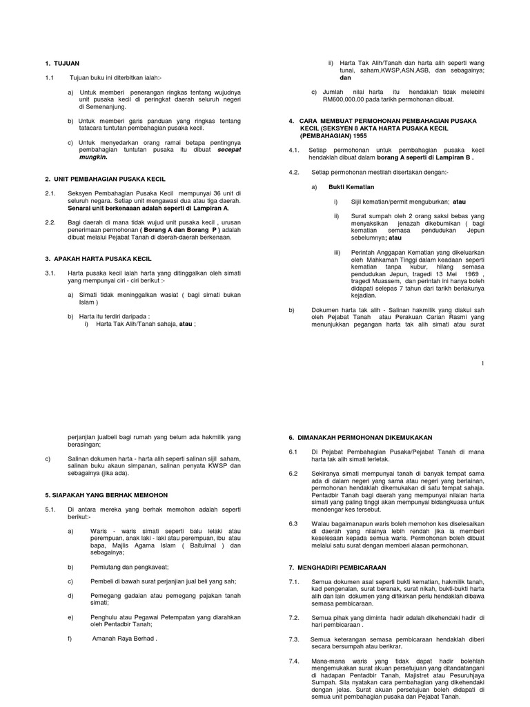Buku Panduan An Harta Pusaka Kecil Pdf