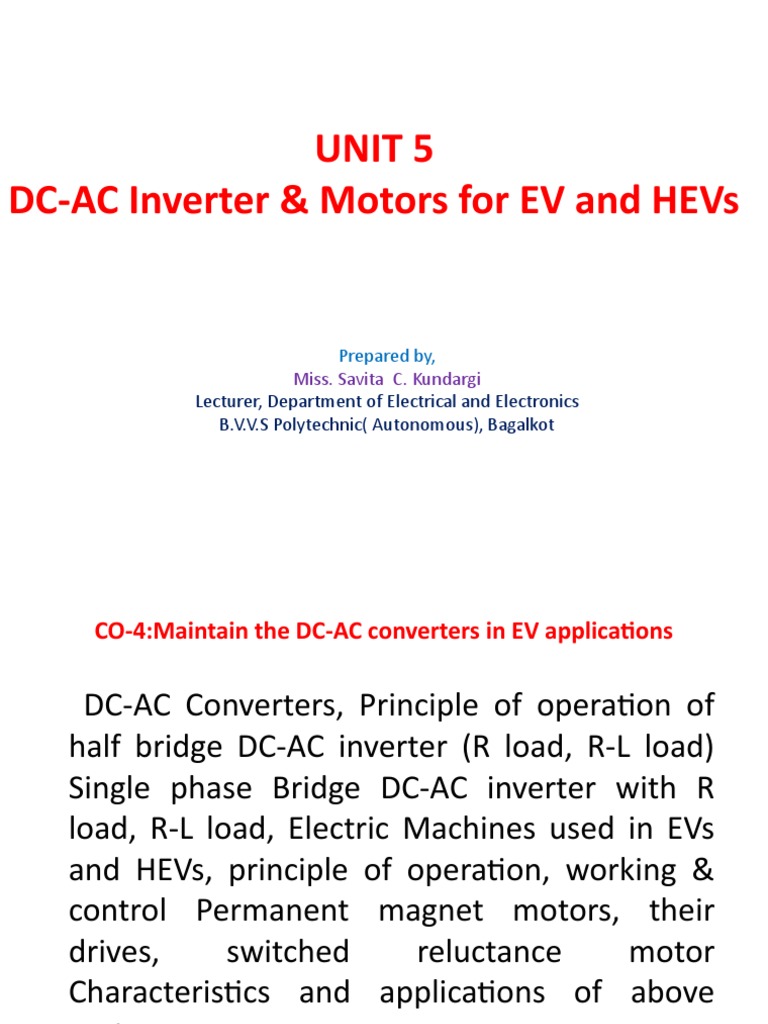 Unit 5 Inverters Pdf Power Inverter Electric Motor