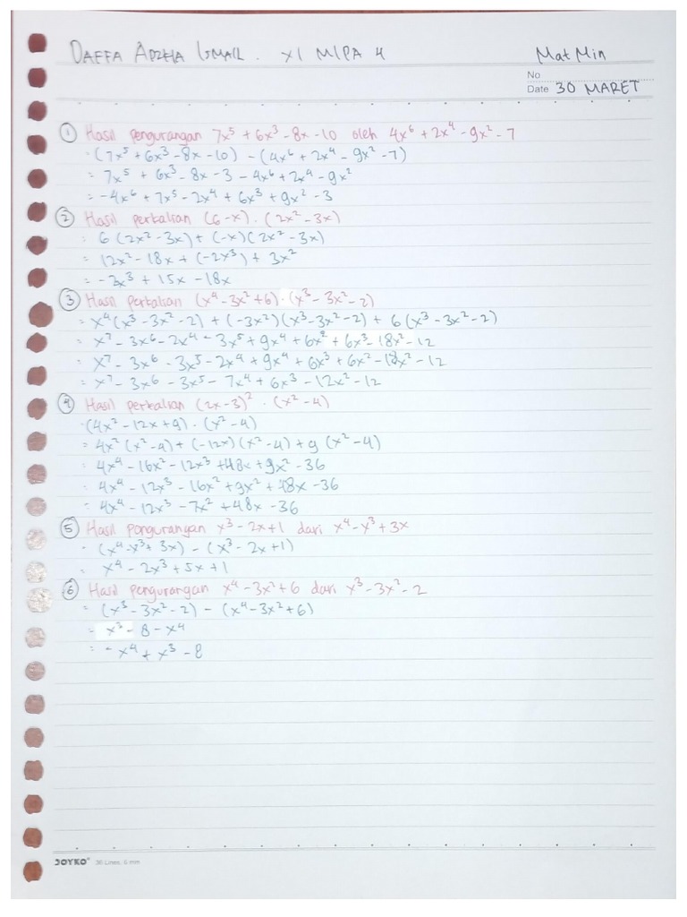 Daffa A4 MatMin 30 Maret | PDF